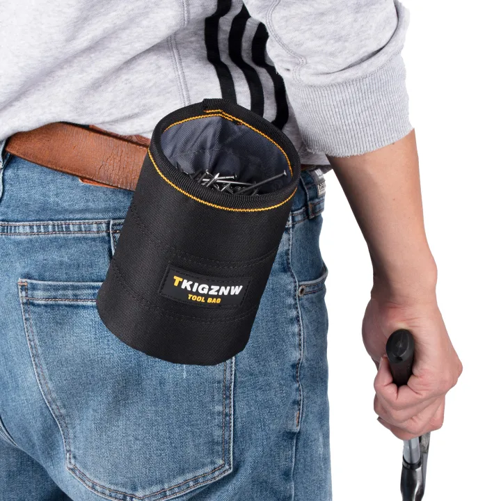 TKIGZNW%20Tool%20Pouch%20Nails%20Screws%20Bag%20with%20Belt%20Clip%20Black%20-%20Image%204