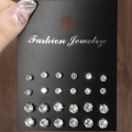 12pairs Fashionable Minimalist Cubic Zirconia Sparkly Earrings，Suitable For Holidays, Parties, Dates, , Everyday Wear. 