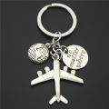 1PC Earth Airplane Keychains No Matter Where Pendant Travel Keyring Friendship Best Friend Jewelry Diy Handmade.