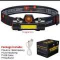 Single Strap Rechargeable LED Headlamp flashlight - 1 watt Mini headlight - Head lamp for Camping and Repairing at night - Army commando color. 