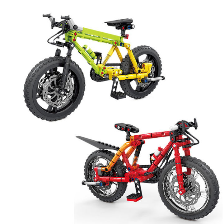 2 Style Bicycle Building Blocks Mountain Bike Model Decoration Simulation Car Model Children Educational Assembled Toys