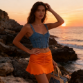 2026 European American  Summer Casual Hot Girl Trend Slim Fit Pleated Solid Color Y2K Mini Skirt Fashion Women's Wear. 