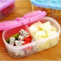 2 Grid Reusable Plastic Food Storage Containers with Lids,Plastic Storage Box. 