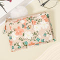 Fashionable floral print simple women's wallet With a Pom-pom Charm, High quality portable multi card slot women's short multifu. 