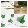 15 feet Green Leaf String Lights Artificial Ivy Vine Fairy Lights Battery Powered. 