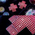 Rhinestone Cross Nipple Covers Pasties Reusable Crystal Chest Stickers Festival Rave Party Body Jewelry Accessories Women.