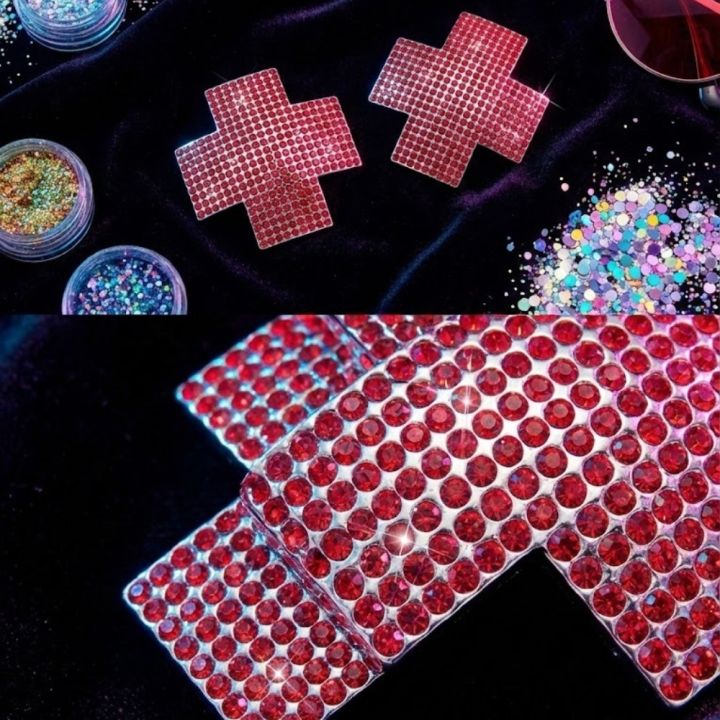 Rhinestone%20Cross%20Nipple%20Covers%20Pasties%20Reusable%20Crystal%20Chest%20Stickers%20Festival%20Rave%20Party%20Body%20Jewelry%20Accessories%20Women%20-%20Image%205