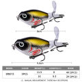 PROBEROS1PC Whopper Popper Topwater Fishing Lure -  Artificial Hard Bait with Soft Rotating Tail for Bass Fishing Tackle. 