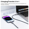 Toocki PD 100W Auto Power off USB Cable 5A Fast Charging Transparent Type C To Type C Cable For iPhone 15 16   S23. 