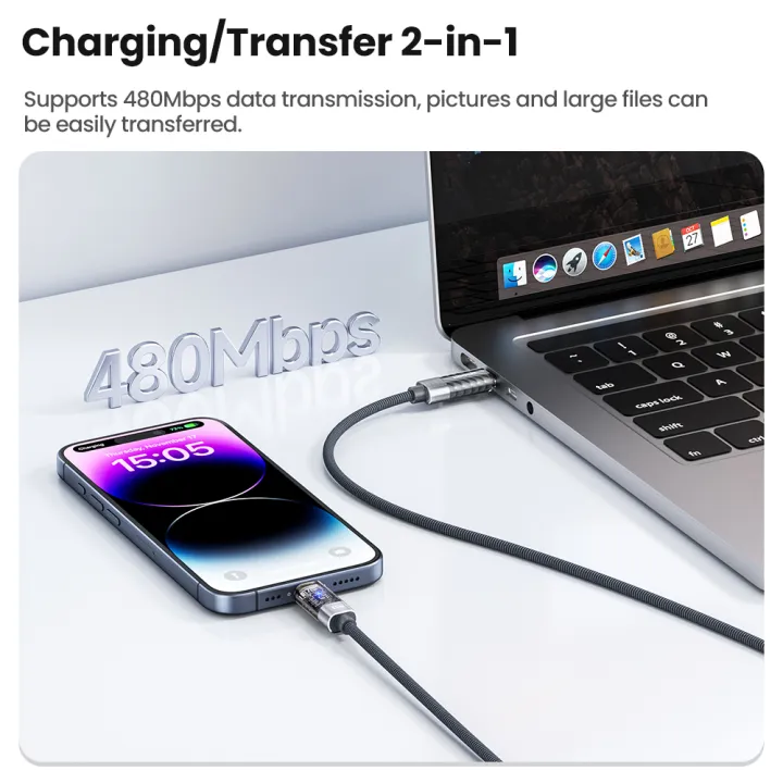 Toocki%20PD%20100W%20Auto%20Power%20off%20USB%20Cable%205A%20Fast%20Charging%20Transparent%20Type%20C%20To%20Type%20C%20Cable%20For%20iPhone%2015%2016%20%20%20S23%20-%20Image%202