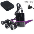 Dental Loupes 2.5/3.5x Magnifier Lab Medical Magnification Binocular Magnifier Headlight Headlamp 5W Spot Light With Battery.