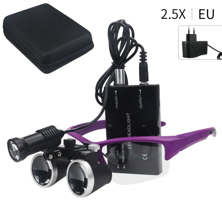 Dental%20Loupes%202.5/3.5x%20Magnifier%20Lab%20Medical%20Magnification%20Binocular%20Magnifier%20Headlight%20Headlamp%205W%20Spot%20Light%20With%20Battery%20-%20Image%207