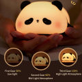 USB Rechargeable LED Night Light Cute Cartoon Panda Silicone Lamp Timing Function Desk Bedside Decor Children Nightlight Gift. 