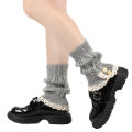 Japanese Style Loose Button Sock Covers Lace Trim Short New Knitted Fashion Short Boot Covers Cross-Border Woolen Leg Warmers. 