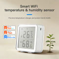 WiFi LCD Indoor Digital Electronic Temperature and Humidity Sensor For Tuya Smart Life APP Remote Viewing Temperature Monitor.