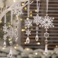 5/10Pcs Christmas Decoration Crystal Snowflake Hanging Xmas Tree Pendant Ornaments for Home Decor Party 2025 New Year Supplies.