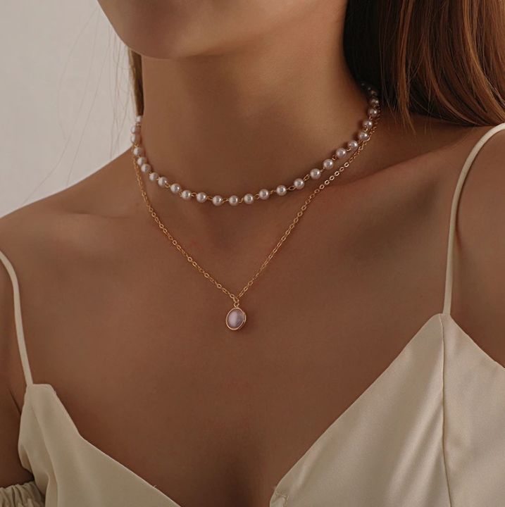 Fashion%20Beaded%20Pearl%20Necklace%20For%20Women%20Kpop%20Crystal%20Pendant%20Charm%20Pearls%20Choker%20Bead%20Necklaces%20Jewelry%20-%20Breslet%20For%20Women%20-%20Image%205
