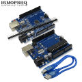 UNO R3 Development Board ATMEGA328P CH340 / ATEGA16U2 Compatible For Arduino R3/R4 UNO Proto Shield Expansion Board With Cable. 