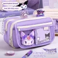 New Kuromi Pencil Case Sanrio Stationery For Junior High School Girls New Primary School Students Large Capacity High Appearanc. 