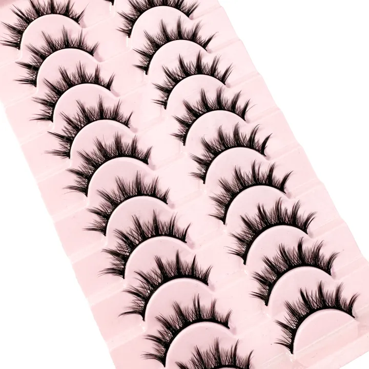 Eyelashes%2010%20Pairs%20Mange%20Lashes%203D%20Cat%20Eye%20Lashes%20Faux%20Mink%20Lashes%20Natural%20Fluffy%20False%20Eyelashes%20Wispy%20Makeup%20Tools%20-%20Image%204