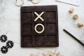 10-Piece Premium Wood Tic-Tac-Toe Board Game 6" Outdoor/Indoor Party Set Toy for Children/Adults, Classic Coffee. 