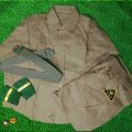 Premium Quality Khaki Uniform with Khaki Belt, Shoulder Ranks, Shoulder Batches, Star Batches/ Foji Uniform Khaki Color for Boys & Girls. 