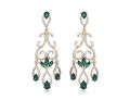 Luxury Emerald Green Chandelier Earrings for Women – Bridal & Party Wear | Zircon Drop Stone Earrings. 