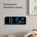 Large Digital Wall Clock Temperature and Date Week Display Night Mode Table Alarm Clock 12/24H Electronic LED Clock Timing Func. 