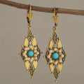 New Retro Originality Exaggerated Hollow Palace Style Round Earrings Bohemian Fashion Women's Festival Party Accessories Jewelry.