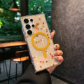 New Clear Acrylic Phone Case For Samsung Galaxy S25Ultra S25 S24Ultra S24FE S24 Gradient Glitter Design Support MagSafe Design Simple Style Maple / Leaf Embellishment. 