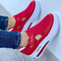 Red Sneakers Women Shoes Woman Tennis Shoes Canvas Shoe Female Casual Shoes Ladies Sport Shoes Platform Sneaker Hollow Out Shoes.