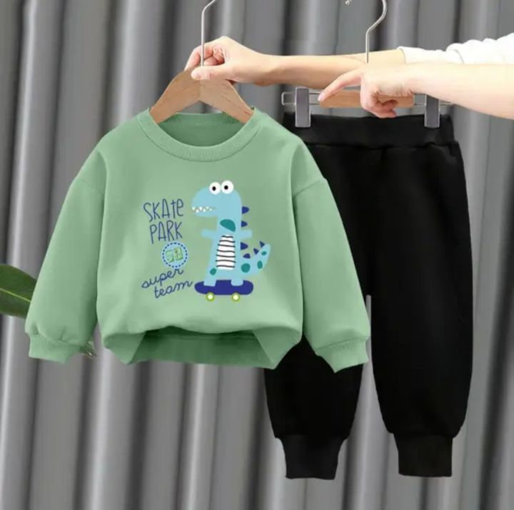 Sweatshirt And Pajama/Trousers For Kids Baby Boys And Baby Girls Imported Comfy Winter Warm Top Clothes Sets Dresses Outfit Traksuit Jannat Store