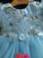 beautiful sky blue dress for girls with cancan attached fancy dresses for kids frock and trouser full suit for baby girl. 
