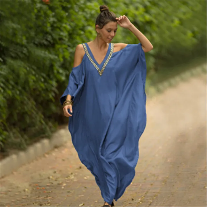 Kaftan%20Dresses%20Swimsuit%20Cover%20Up%20Maxi%20Dress%20Beach%20Wear%20Turkish%20Cold%20Shoulder%20Beach%20Outifits%20Summer%20Vacation%20-%20Image%205