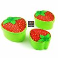 Pack of 3 Strawberry bowls set with fruity design lid - best bowl set for kids. 