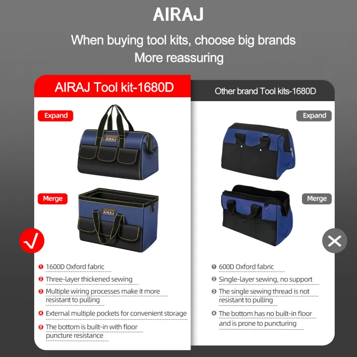 AIRAJ%2013/16/18inch%20Multifunctional%20Tool%20Bag%20Oxford%20Cloth%20Electrical%20Bag%20Waterproof%20and%20Wear-Resistant%20Large%20Capacity%20Storage%20Bag%20-%20Image%207