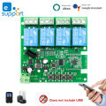 EWelink Smart Wifi Switch Home Automation 4CH WiFi Relay DC/AC 7-32V 85-250V Smart Lamp Light Switch For Alexa  Home. 