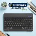 Mini Wireless Keyboard and Mouse Combo | Ultra-Slim Portable 2.4GHz Mini Keyboard & 1600 DPI Adjustable Mouse Set for Laptop, Mobile, PC & Smart TV | Silent Typing - 10M Range - Matte Black - By FunBug. 