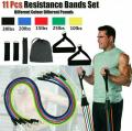 11 In 1 Power Resistance Band Home Gym Equipment/Exercise Bands -Total 130 LBS. 