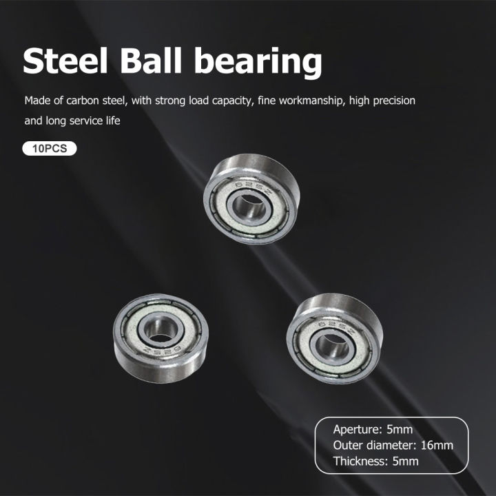 10pcs%20Ball%20Bearing%205x16x5mm%20625ZZ%20Miniature%20Ball%20Bearing%20Deep%20Groove%20Silent%20Small%20Bearing%20Carbon%20Steel%20for%20Skateboard%20Scooter%20-%20Image%202
