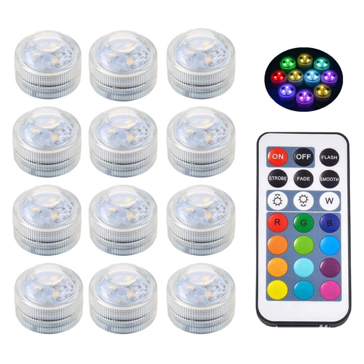 Mini Submersible Led Lights with Remote Small Underwater Tea Lights ...