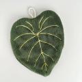 Soft Double Layer Leaf Style Hand Towel Thickened Absorbent Hanging Hand Cloth Speed Dry Handkerchief Kitchen Rag.