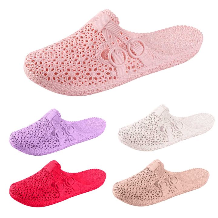 Wrapped%20Toe%20Breathable%20Slippers%20Women%20Summer%20Outer%20Wear%20Hole%20Shoes%20Home%20Fashion%20Casual%20Hollow%20Out%20Slip%20On%20Buckle%20Slipper%20Female%20-%20Image%202