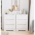 BM-Furniture 3 Drawer Dresser, Wood Chest Drawers Cabinet with Storage for Bedroom, White. 