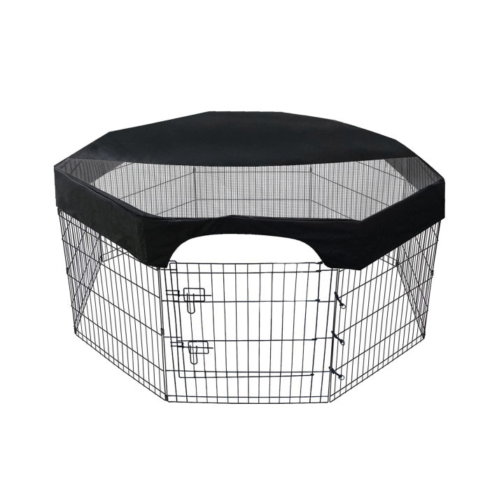 24 Inch Pet Playpen Cover 8 Panels Octagonal Pet Fence Mesh Cover Dog Playpen Sun Protection Shade Cover Waterproof Dog Playpen