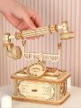 Creative Retro Telephone 3D Wooden Puzzle for Adults Tabletop Model Kits Decoration and  for Christmas Birthday. 