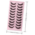 10 Pairs Russian Strip Lashes D Curl Fake Lashes Natural Look Fluffy Volume Wispy Russian Lashes 3D Effect Fake Eyelashes. 