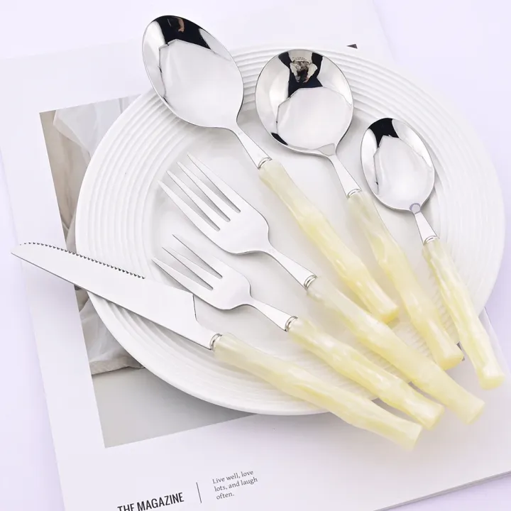 1Pc%20Green%20Imitation%20Bamboo%20Handle%20Knife%20Fork%20Spoon%20Dinnerware%20Cutlery%20Set%20%20Kitchen%20Flatware%20304%20Stainless%20Steel%20Tableware%20Set%20-%20Image%204