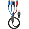 สานสายเคเบิลข้อมูล 1-in-4 สายชาร์จมัลติฟังก์ชั่นสําหรับ Huawei Android 4 in 1 USB Type C สาย Apple . 