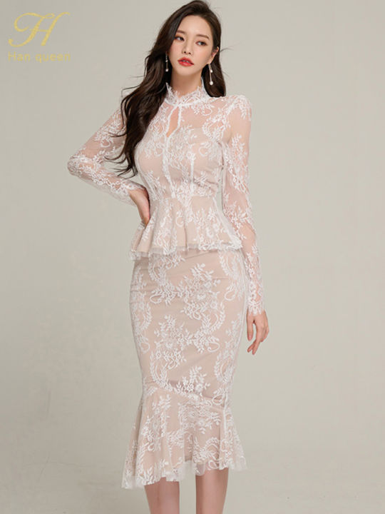 Spring%20Professional%20Woman%20Lace%202%20Pieces%20Set%20Simple%20Tops%20+%20Vintage%20High%20Waist%20Mermaid%20Skirt%20Korean%20Skirts%20Suits%20-%20Image%205